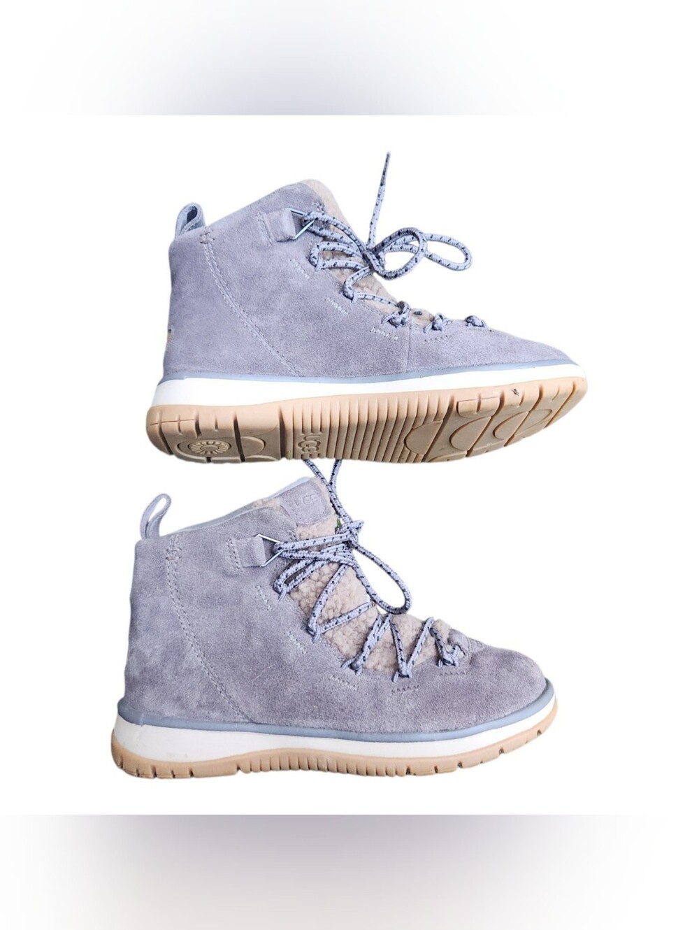 UGG LAKESIDER HERITAGE MID SHOES SNEAKER BOOTS Gray SIZE 5 WOMEN Gorpcore Cozy